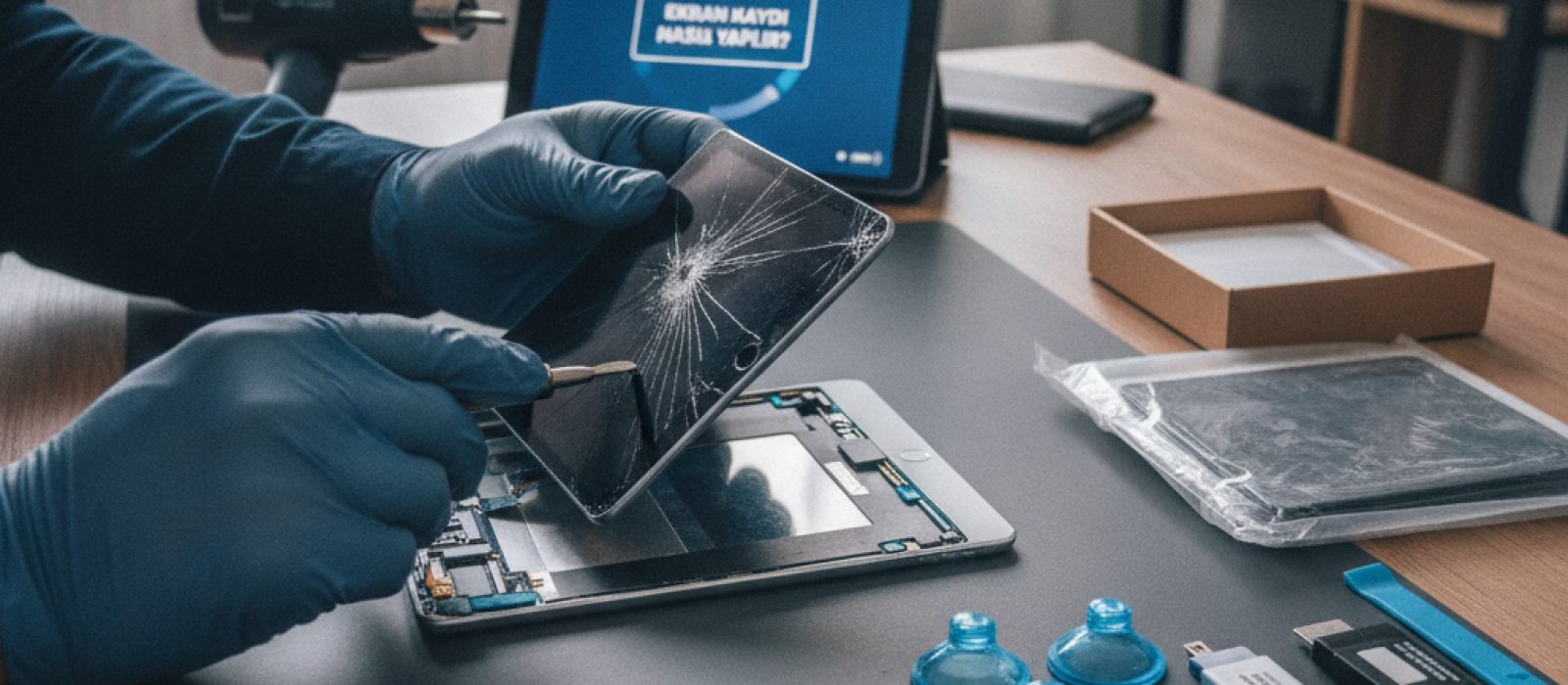 iPad ekranında kırmızı kayıt simgesi belirmiş, ekran kaydı işlemi devam ediyor.