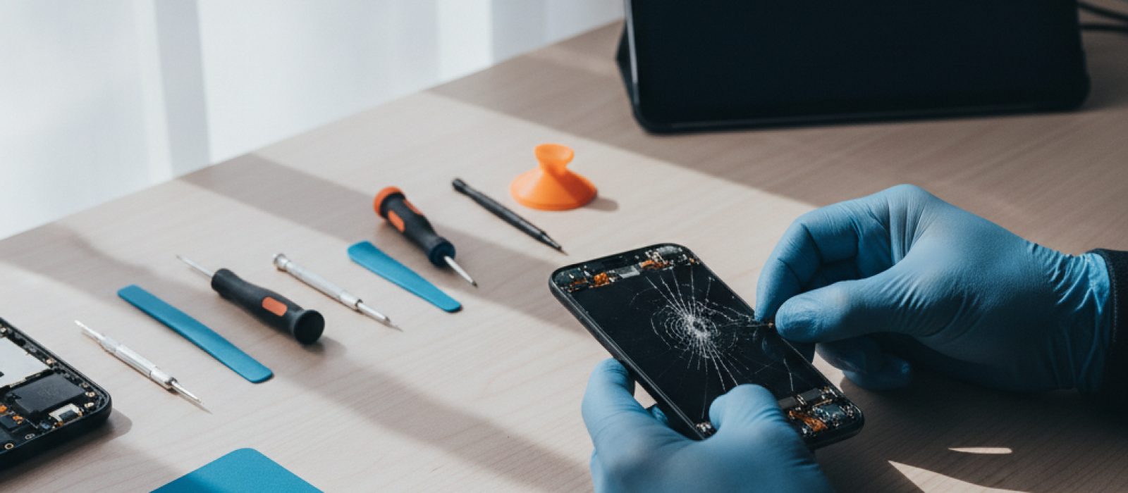 Mobil bankacılık uygulamasını kullanan kişinin elindeki iPhone ekranı ve güvenli ödeme simgeleri