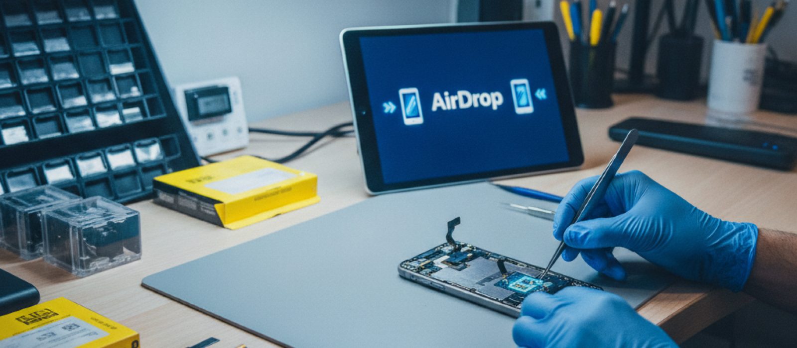 AirDrop ile iPhone'dan iPad'e fotoğraf aktarımı yapan iki Apple cihazı