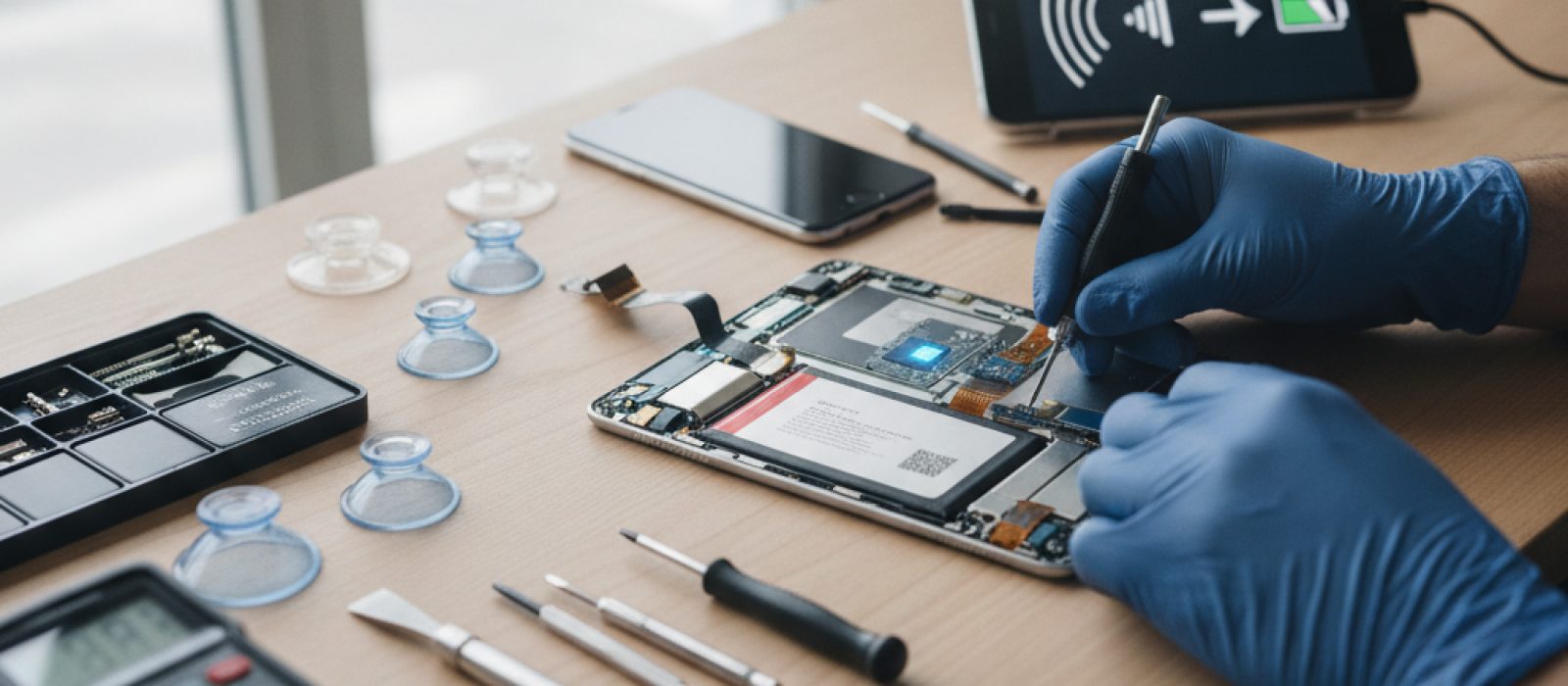 iPhone veya iPad ekranında Wi-Fi, mobil veri ve uçak modu simgeleri, pil göstergesini etkilerken