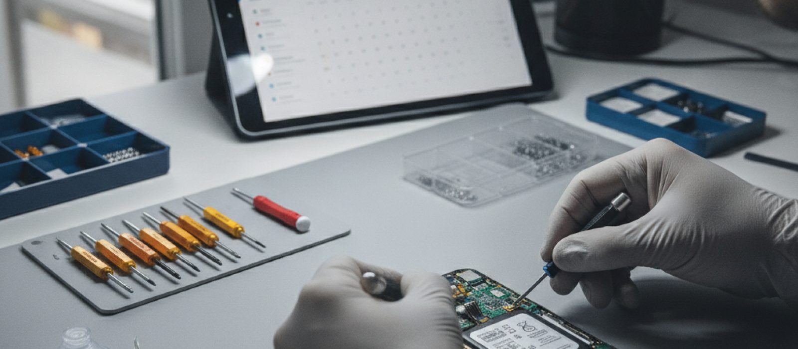 Öğrenci masasında açık bir iPad ve not defteri, dijital planlama uygulamaları ile çalışma