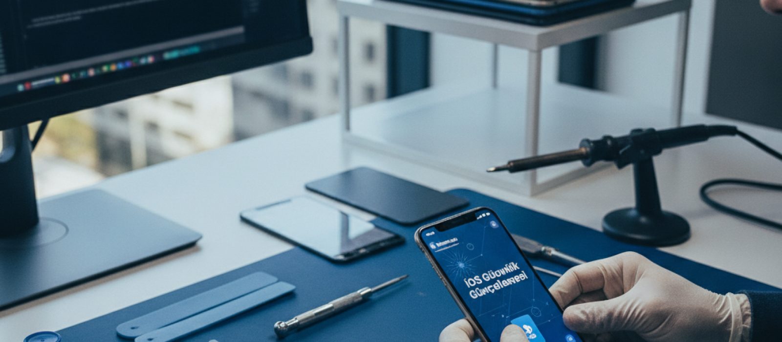 iPhone veya iPad ekranında güvenlik güncellemesi uyarısı gösteren bir görsel.
