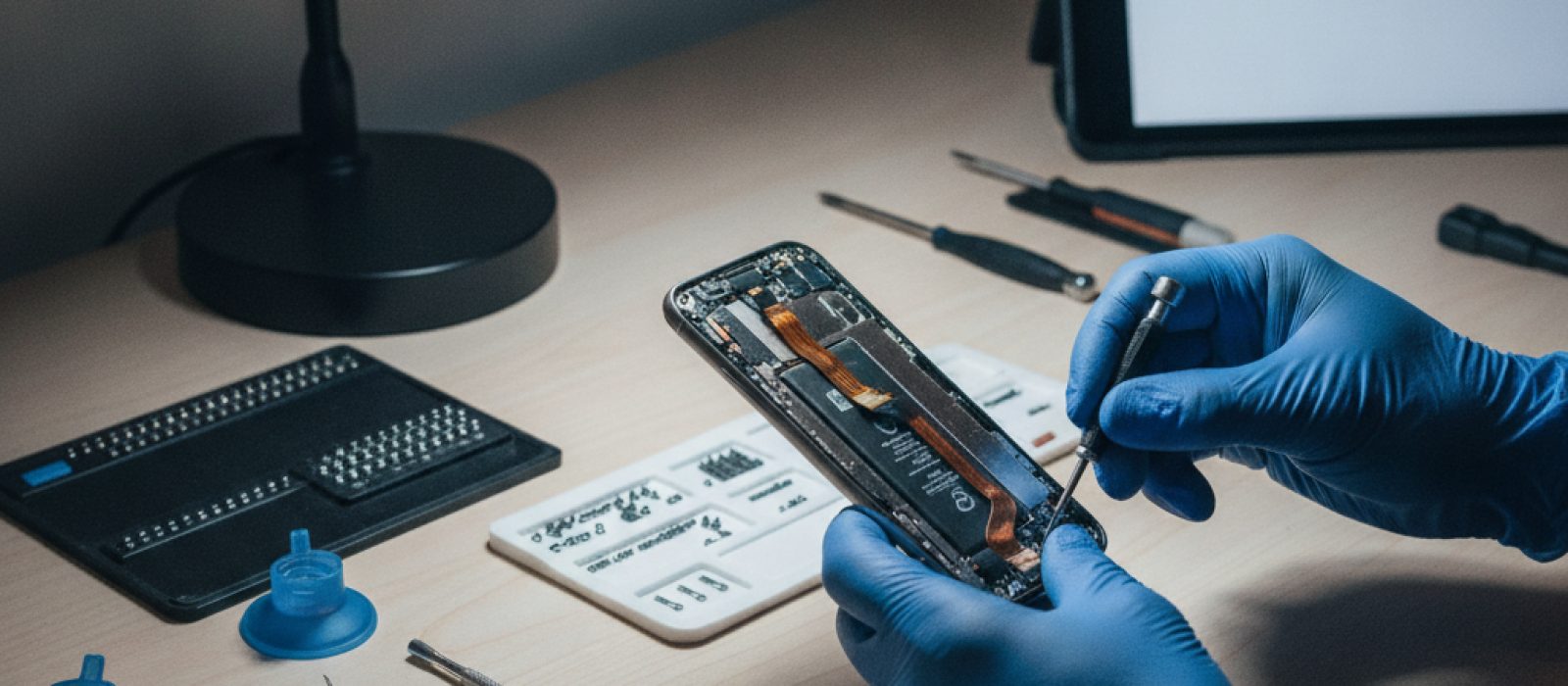 iPhone ekran değişimi sonrası dikkat edilmesi gerekenleri anlatan bir görsel, yeni takılmış parlak bir iPhone ekranı