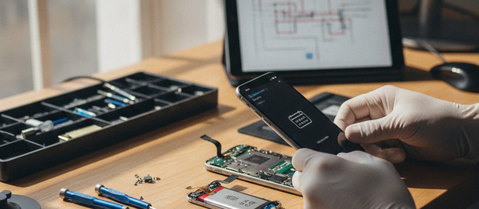 iPhone ekranında farklı Odak modları ve uygulama düzenlemeleri gösteren el