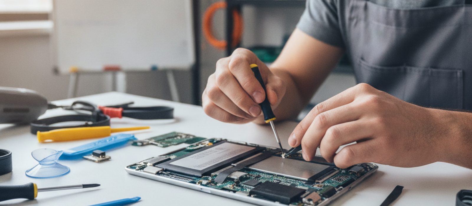 iPad ve Apple Pencil ile ders çalışan bir öğrenci, dijital notlar ve kitaplar açık