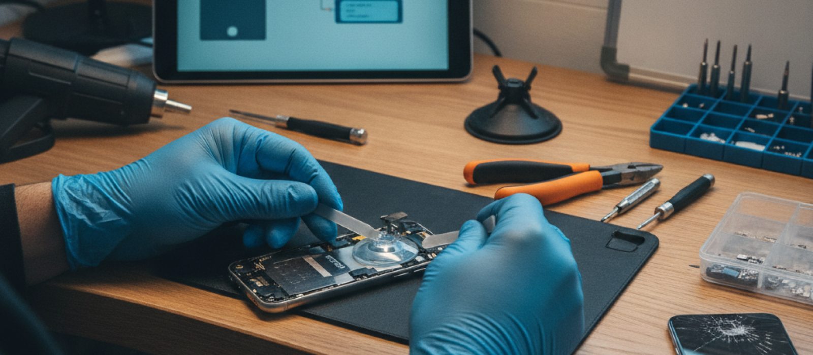 iPhone ekranında kendi kendine dokunuşlar yaşanan bir cihaz ve çözüm yollarını gösteren görseller