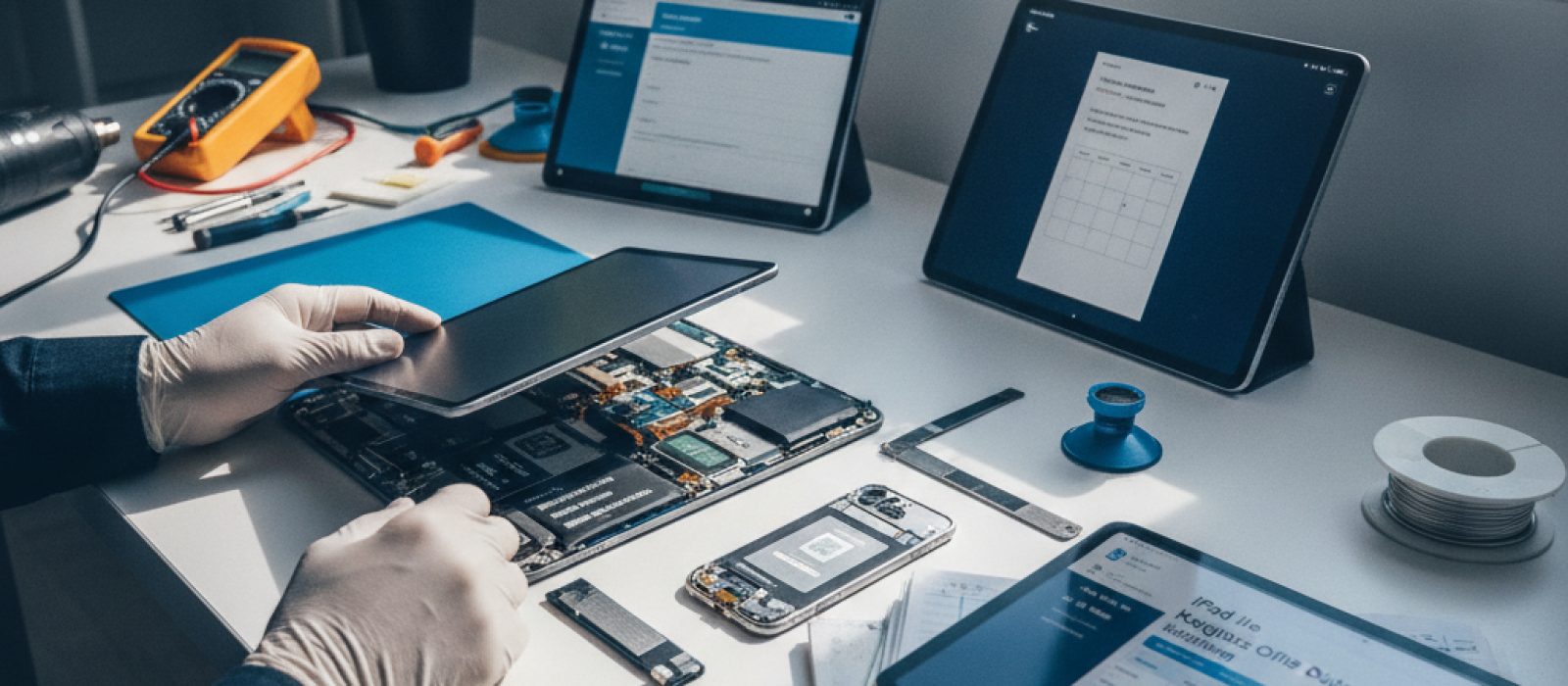 iPad üzerinde dijital belgeler ve Apple Pencil ile çalışan bir profesyonel