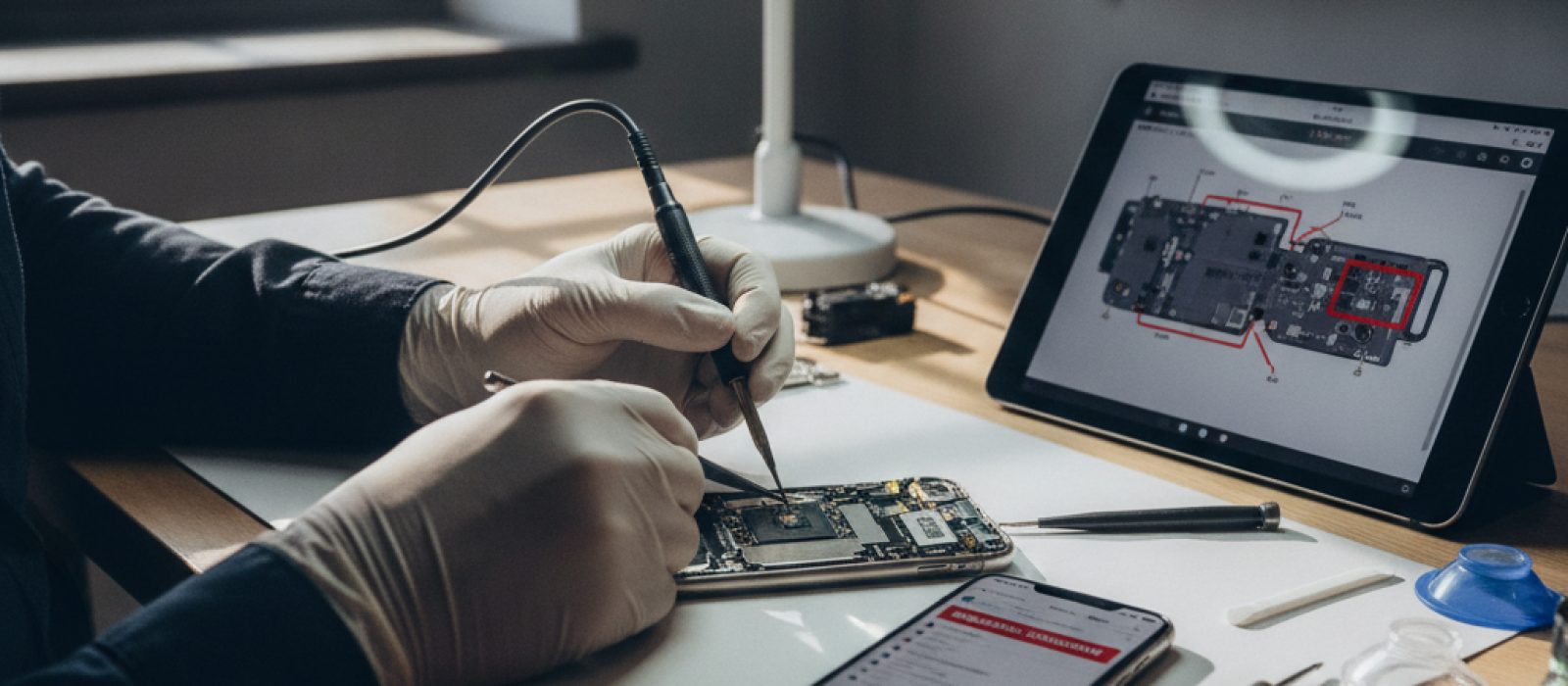 iPhone ekranında "Servis Yok" uyarısı ve sinyal çubuklarının boş olduğu bir görüntü