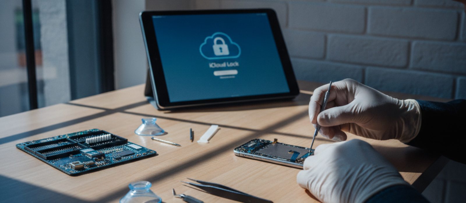 iPhone veya iPad ekranında iCloud kilidi uyarısı gösteren bir görsel, "icloud kilidi nedir nasıl açılır" konusunu vurguluyor